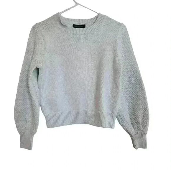Banana Republic Women's Very Pale Blue Cotton/Poly Knit Crewneck Boxy Sweater - Picture 1 of 8